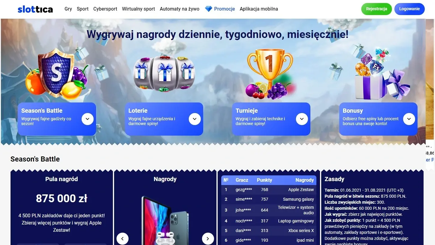 Season’s Battle w Slottica – zasady, nagrody i jak dołączyć